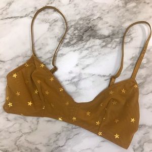 DKNY Gold Stars Bralette, size Small